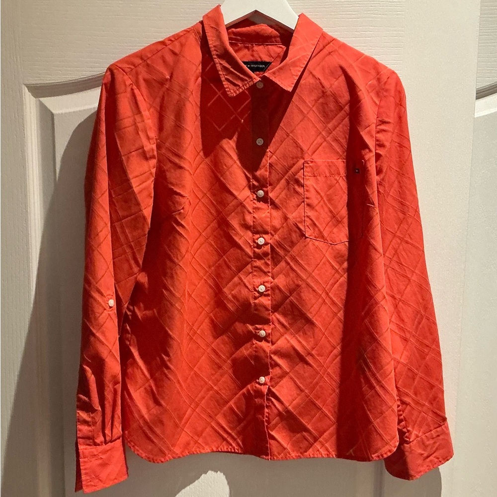 Tommy Hilfiger Orange Quilted Shirt